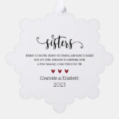 スクリプエレガントト姉妹定義クリスマス オーナメントカード (裏面)