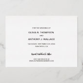 スクリプエレガントト婚約写真の日付を保存 箔シーズンカード (裏面)