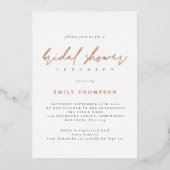 スクリプエレガントト実在バラゴールドフォイルブライダルシャワー 箔招待状 (正面)