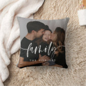 スクリプエレガントト家族の写真ピロー クッション (ブランケット)