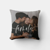 スクリプエレガントト家族の写真ピロー クッション (正面)