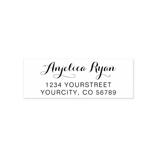 スクリプエレガントト差出人住所の自動手書きスタンプ セルフインキングスタンプ (デザイン)