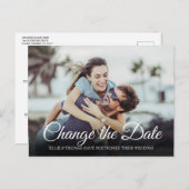 スクリプエレガントト延期された写真の日付の変更 案内ポストカード (正面/裏面)
