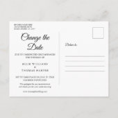 スクリプエレガントト延期された写真の日付の変更 案内ポストカード (裏面)