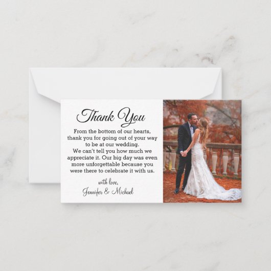 スクリプエレガントト感謝していユー秋の結婚式写真 ノートカード (正面)