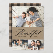 スクリプエレガントト感謝フォトコラージュ感謝の気持ち シーズンカード (正面/裏面)