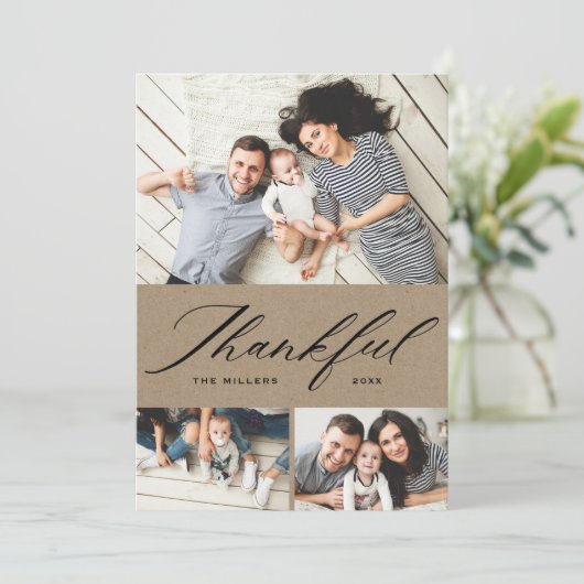 スクリプエレガントト感謝フォトコラージュ感謝の気持ち シーズンカード (スタンド正面)