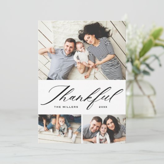 スクリプエレガントト感謝フォトコラージュ感謝の気持ち シーズンカード (スタンド正面)