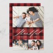 スクリプエレガントト感謝フォトコラージュ感謝の気持ち シーズンカード (正面/裏面)