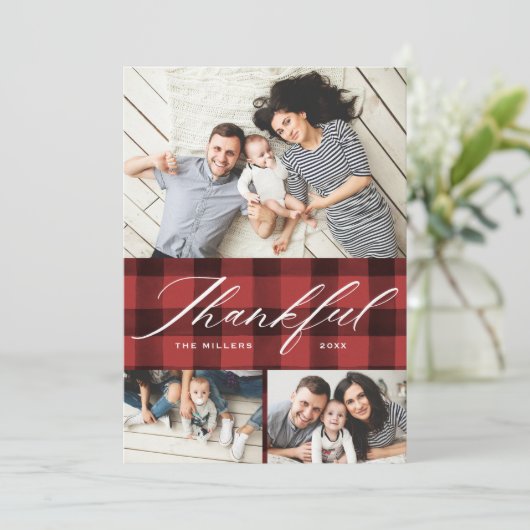 スクリプエレガントト感謝フォトコラージュ感謝の気持ち シーズンカード (スタンド正面)
