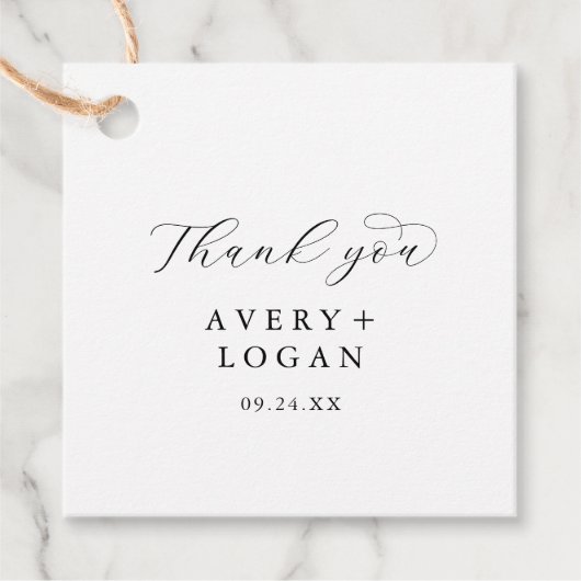 スクリプエレガントト感謝メッセージカード フェイバータグ (正面)