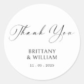 スクリプエレガントト感謝結婚式用シール ラウンドシール (正面)