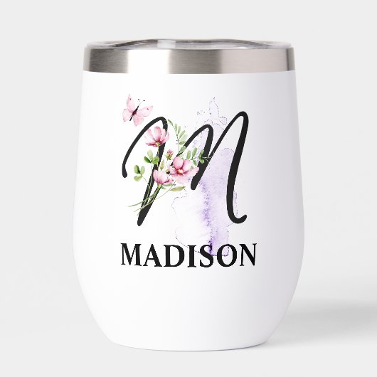 スクリプエレガントト文字Mモノグラムパーソナライズされた名 (背面)