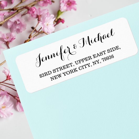 スクリプエレガントト新郎新婦ウェディング差出人住所 ラベル