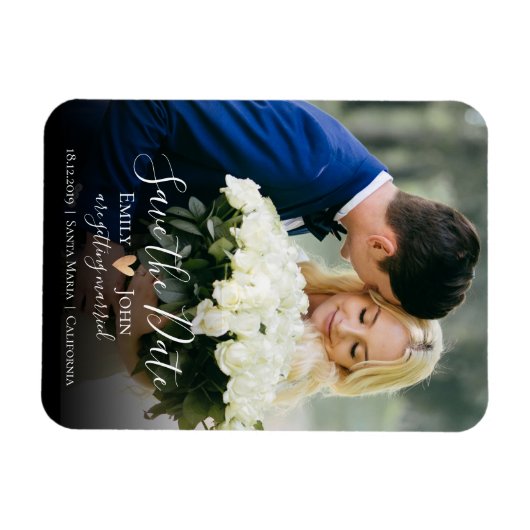 スクリプエレガントト日付を保存するフレキシブルなフォトマグネット マグネット (横)