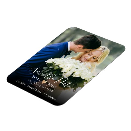 スクリプエレガントト日付を保存するフレキシブルなフォトマグネット マグネット (左側)