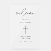 スクリプエレガントト曇り洗礼へようこそ アクリルサイン (正面)