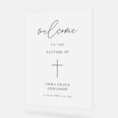 スクリプエレガントト曇り洗礼へようこそ アクリルサイン (傾斜)