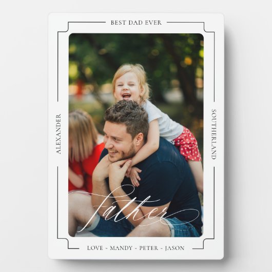 スクリプエレガントト最高の父親Ever Photo Keepsake フォトプラーク (正面)