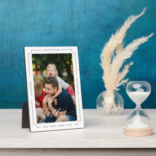 スクリプエレガントト最高の父親Ever Photo Keepsake フォトプラーク (側面)