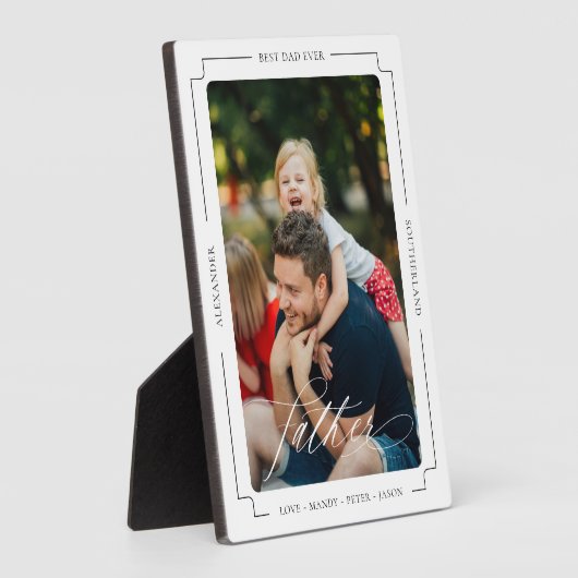 スクリプエレガントト最高の父親Ever Photo Keepsake フォトプラーク (側面)
