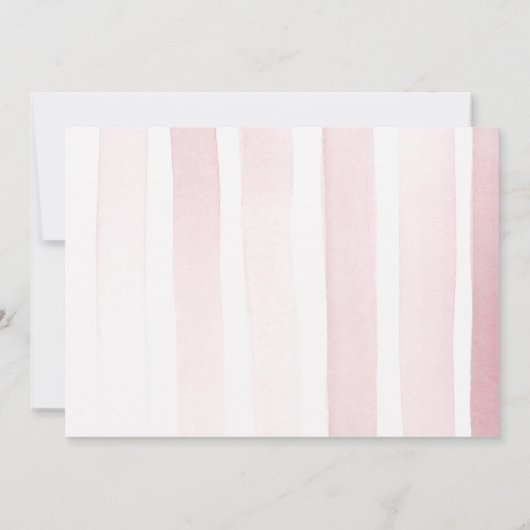 スクリプエレガントト歓迎ベビーガール写真ピンク誕生 案内状 (裏面)