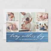 スクリプエレガントト母の日の写真コラージュ カード (正面)