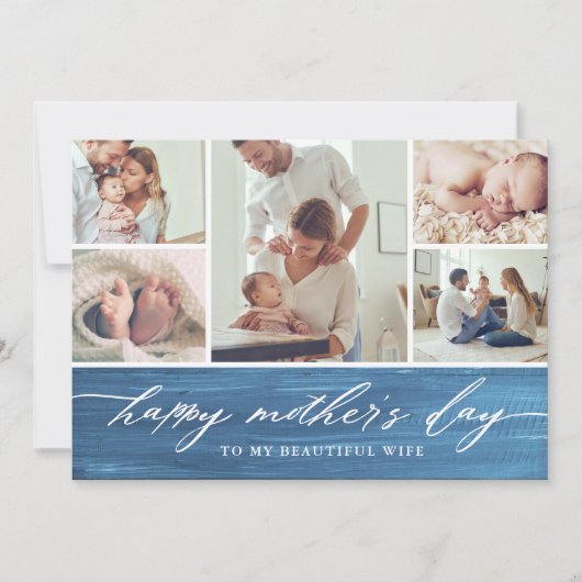 スクリプエレガントト母の日の写真コラージュ カード (正面)