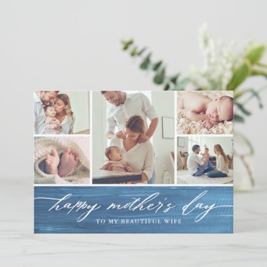 スクリプエレガントト母の日の写真コラージュ カード (スタンド正面)