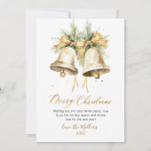 スクリプエレガントト水彩クリスマスベル シーズンカード (正面)