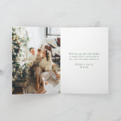 スクリプエレガントト水色クリスマスツリーの写真 シーズンカード (内部)