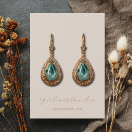 スクリプエレガントト淡い色のシャンパンイヤリングカード