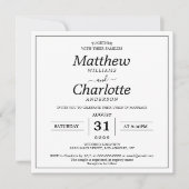 スクリプエレガントト白の結婚デジタル印刷可能 招待状 (正面)