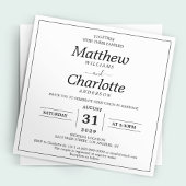 スクリプエレガントト白の結婚デジタル印刷可能 招待状