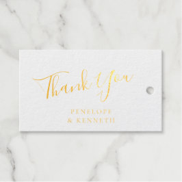 スクリプエレガントト白カスタムウェディングありがとう金ゴールド ギフトタグ