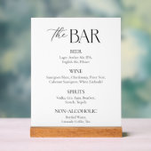 スクリプエレガントト白黒の結婚バー アクリルサイン (ニュートラル)