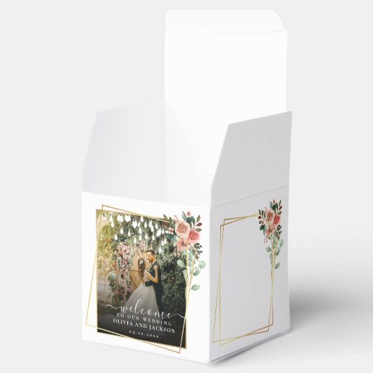 スクリプエレガントト白黒の結婚歓迎 フェイバーボックス (オープン)