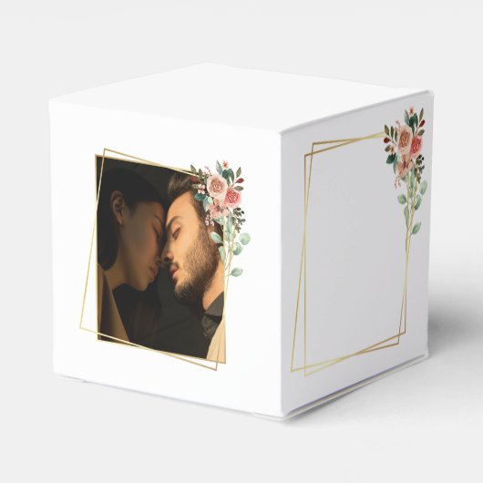 スクリプエレガントト白黒の結婚歓迎 フェイバーボックス (裏面サイド)