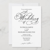 スクリプエレガントト白黒の結婚QR 招待状 (正面)