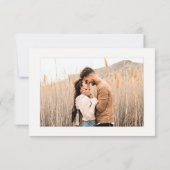 スクリプエレガントト白黒アイボリー結婚写真 出欠カード (裏面)