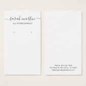 スクリプエレガントト白黒イヤリングホルダーカード (正面&裏面)