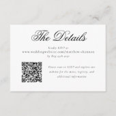 スクリプエレガントト白黒ウェディングRSVP詳細 エンクロージャーカード (正面)