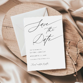 スクリプエレガントト白黒クラシックの結婚 セーブザデート