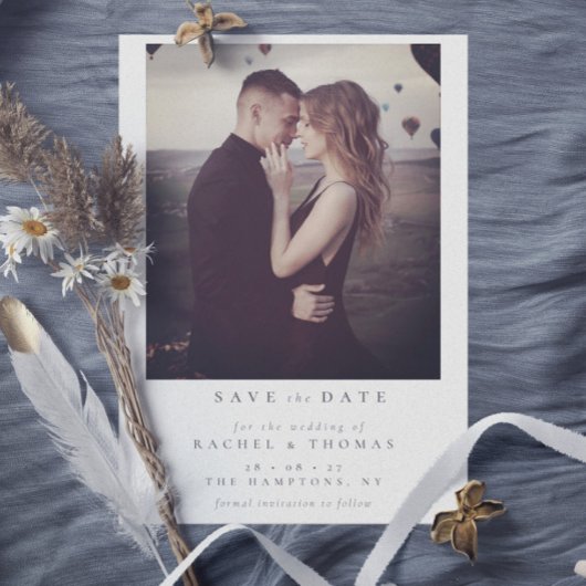 スクリプエレガントト白黒フォト結婚ズ セーブザデート