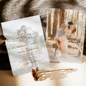 スクリプエレガントト白黒フォト結婚ズ 招待状