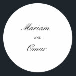 スクリプエレガントト白黒ミニマル結婚リスト ラウンドシール<br><div class="desc">Script エレガント Black and White Minimalistの結婚デザイン。デザートボックス、キャンディバッグ、結婚式の贈り物、好意、封筒のシールとラベル付けに最適。</div>