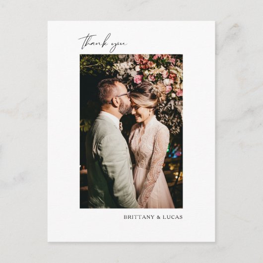 スクリプエレガントト白黒結婚の感謝 ポストカード (正面)