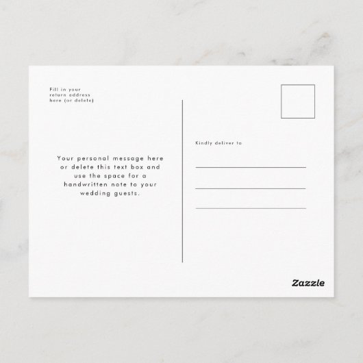 スクリプエレガントト白黒結婚の感謝 ポストカード (裏面)