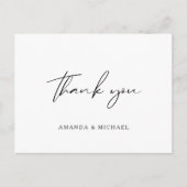 スクリプエレガントト白黒結婚の感謝 ポストカード (正面)