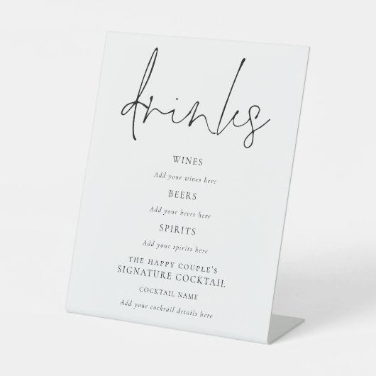 スクリプエレガントト白黒結婚ズバー記号 台座サイン (正面)